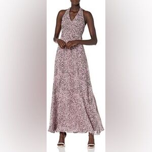Halston Heritage | Lilac Patterned Maxi Dress